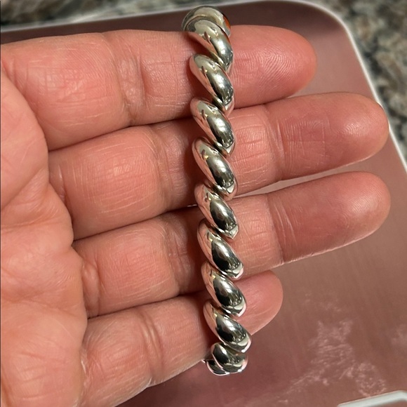 Sterling Silver 925 Italy 7.5 Chain Bracelet - Picture 5 of 7